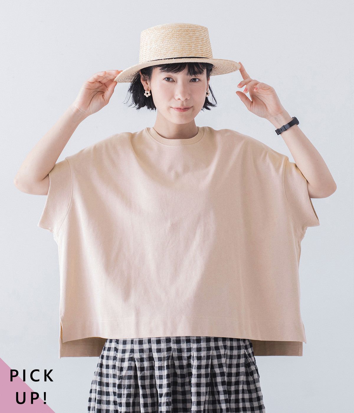 ワイドシルエットTシャツ(ライトピンク-ONESIZE)