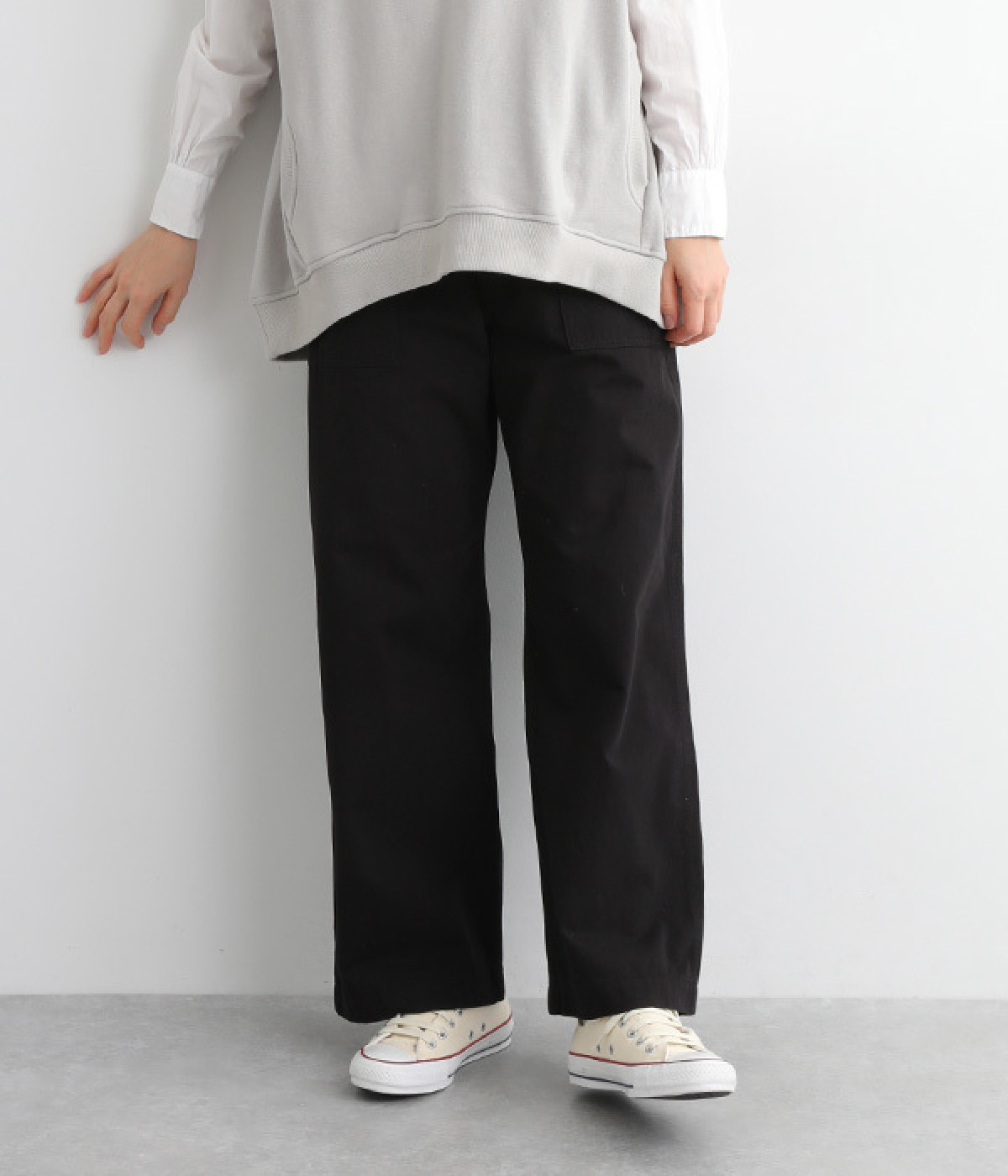 【standard number】コットンツイルLargo-ワイドベイカーパンツ(ブラック-ONESIZE)