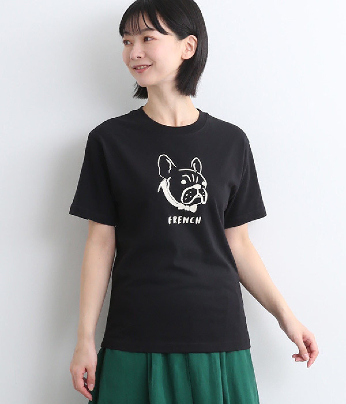コットン天竺アニマルTee(ブラック-ONESIZE)
