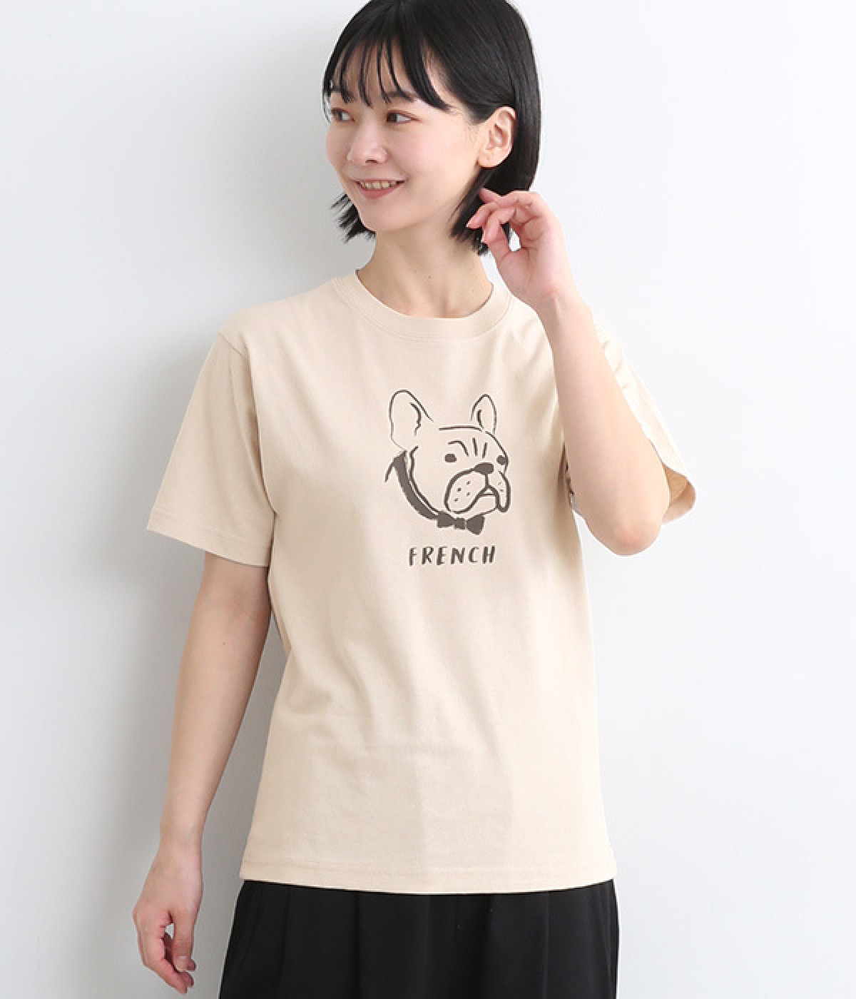 コットン天竺アニマルTee(グレージュ-ONESIZE)