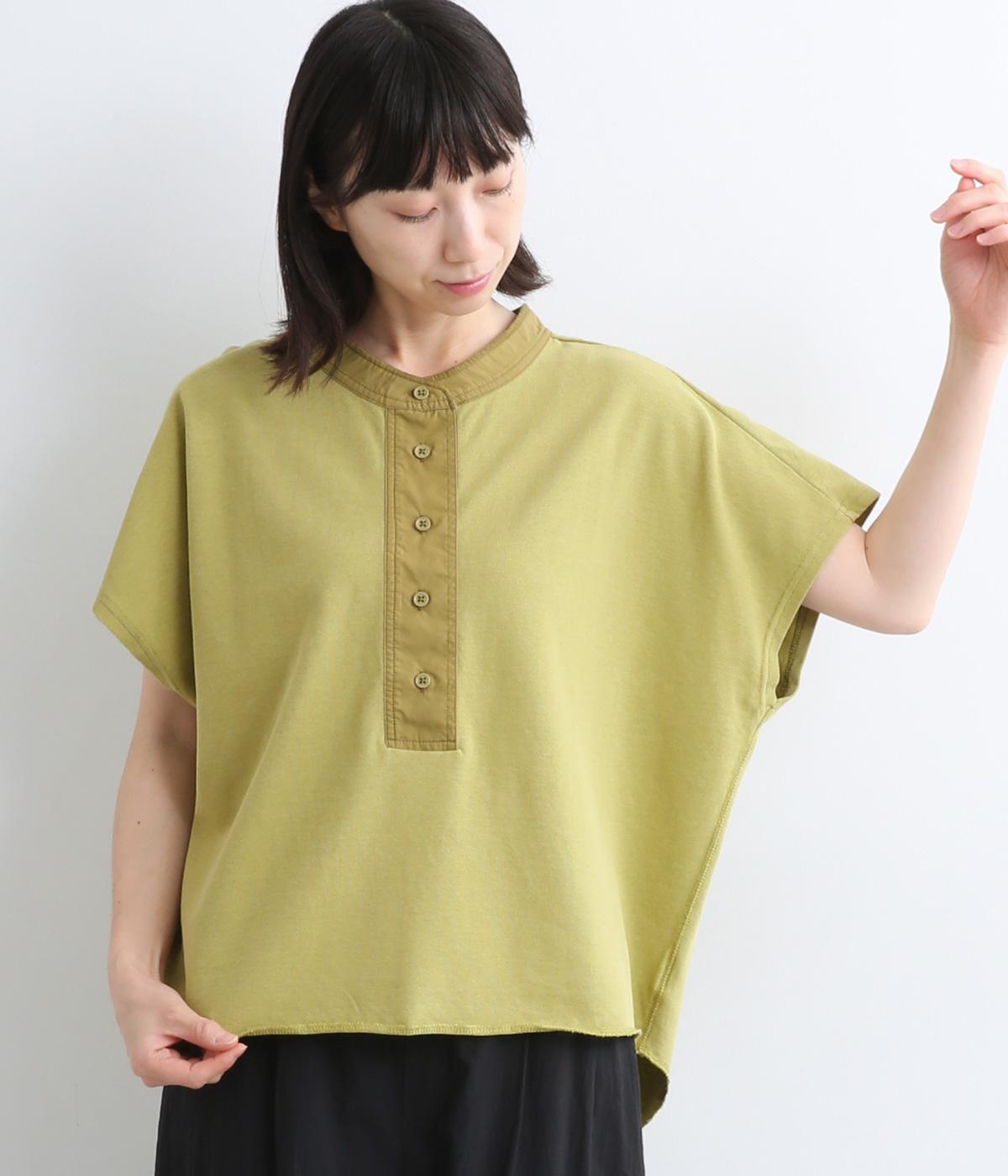コットンライトカノコフレンチヘンリーTee(ライトグリーン-ONESIZE)