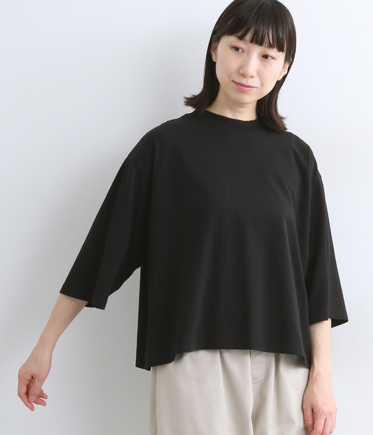 コットン天竺クロップドTee(ブラック-ONESIZE)
