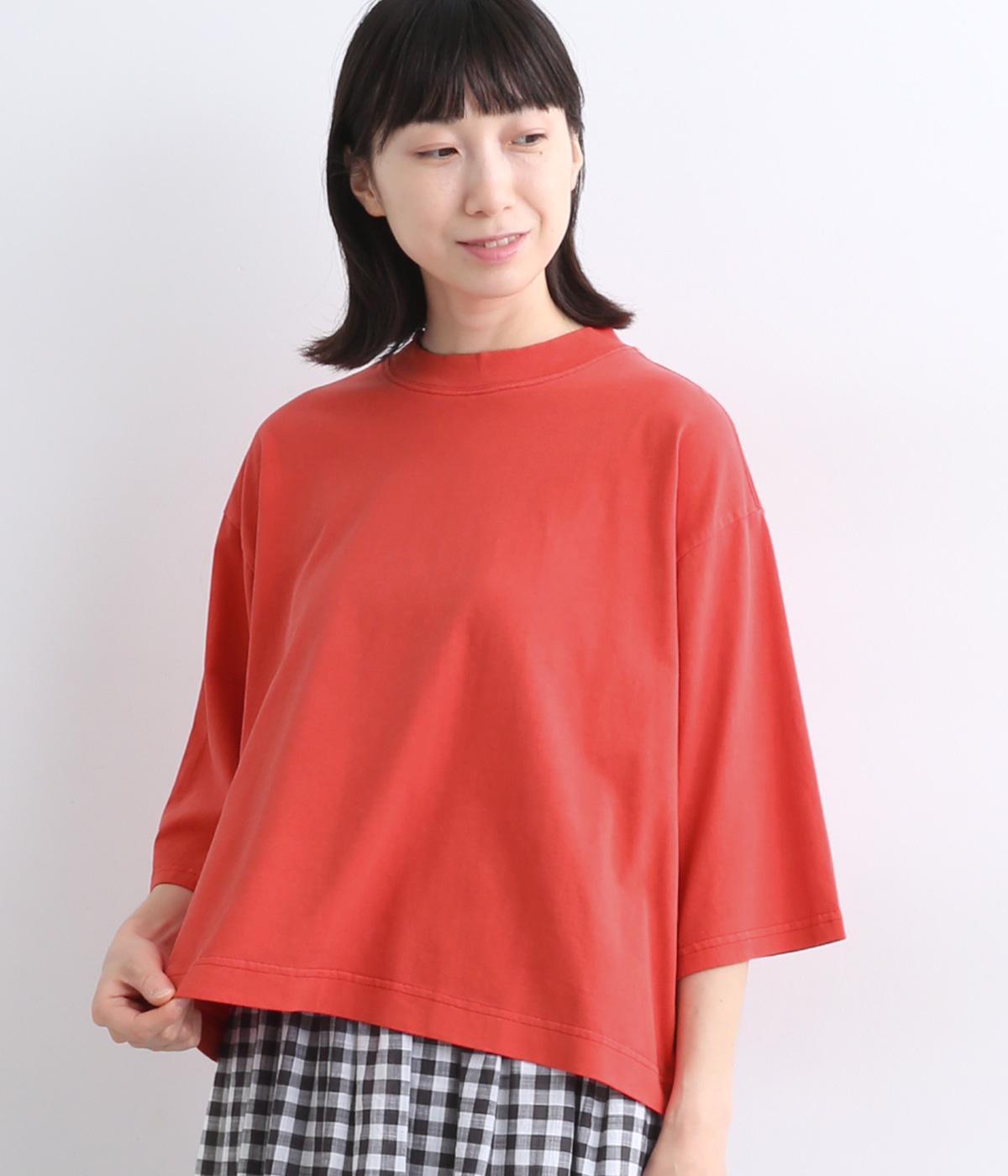 コットン天竺クロップドTee(レッド-ONESIZE)