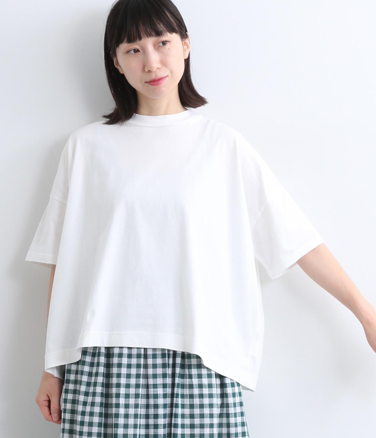 コットン天竺ワイドフレアTee(オフ-ONESIZE)