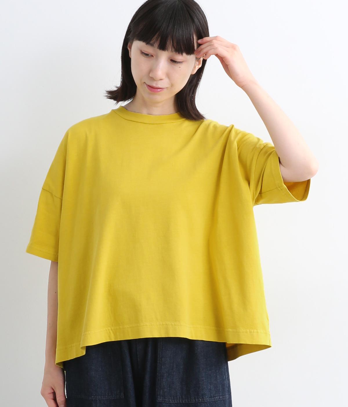 コットン天竺ワイドフレアTee(イエロー-ONESIZE)