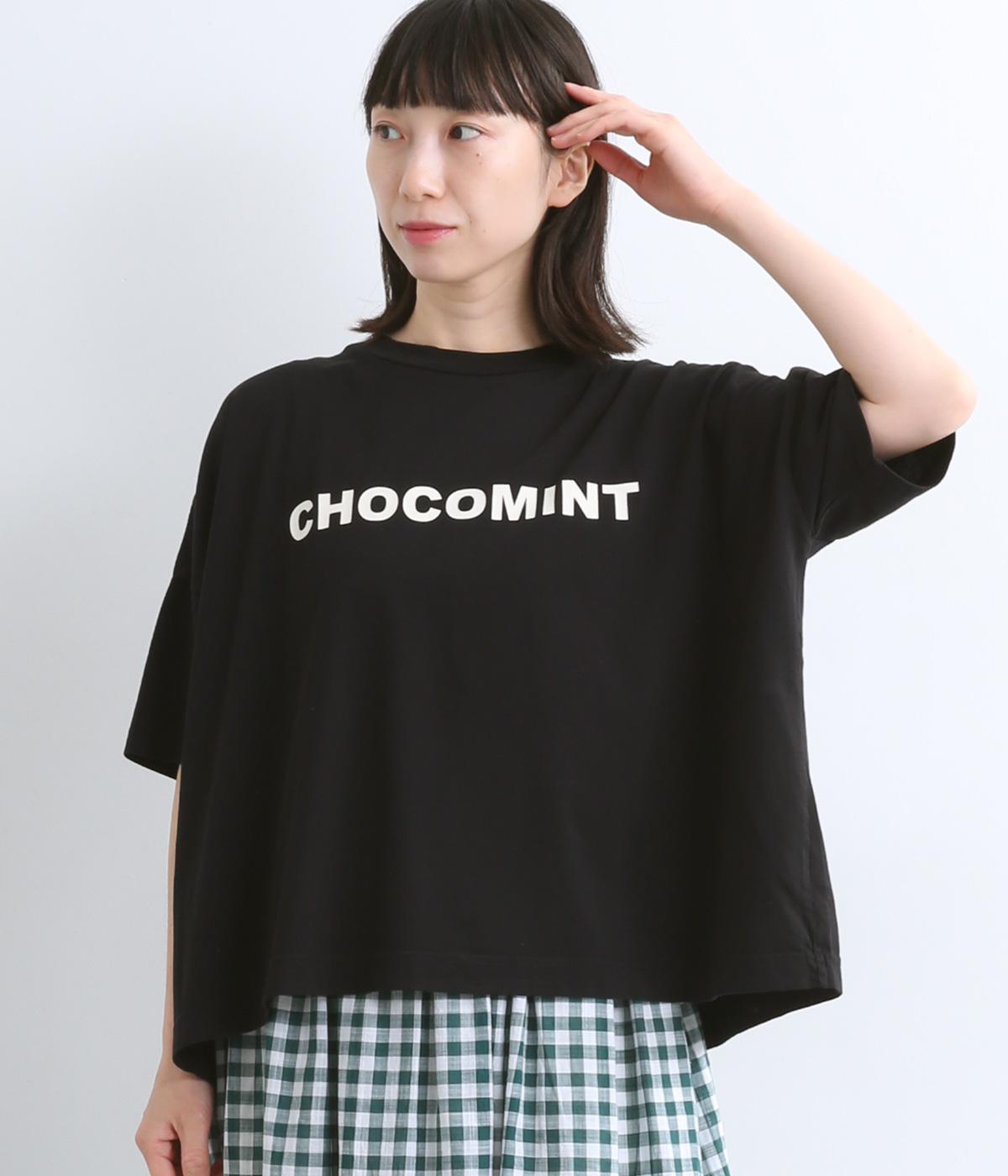 コットン天竺チョコミントTee(ブラック-ONESIZE)