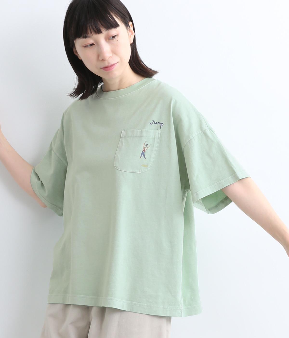 コットン天竺JUMP Tee(グレイッシュグリーン-ONESIZE)