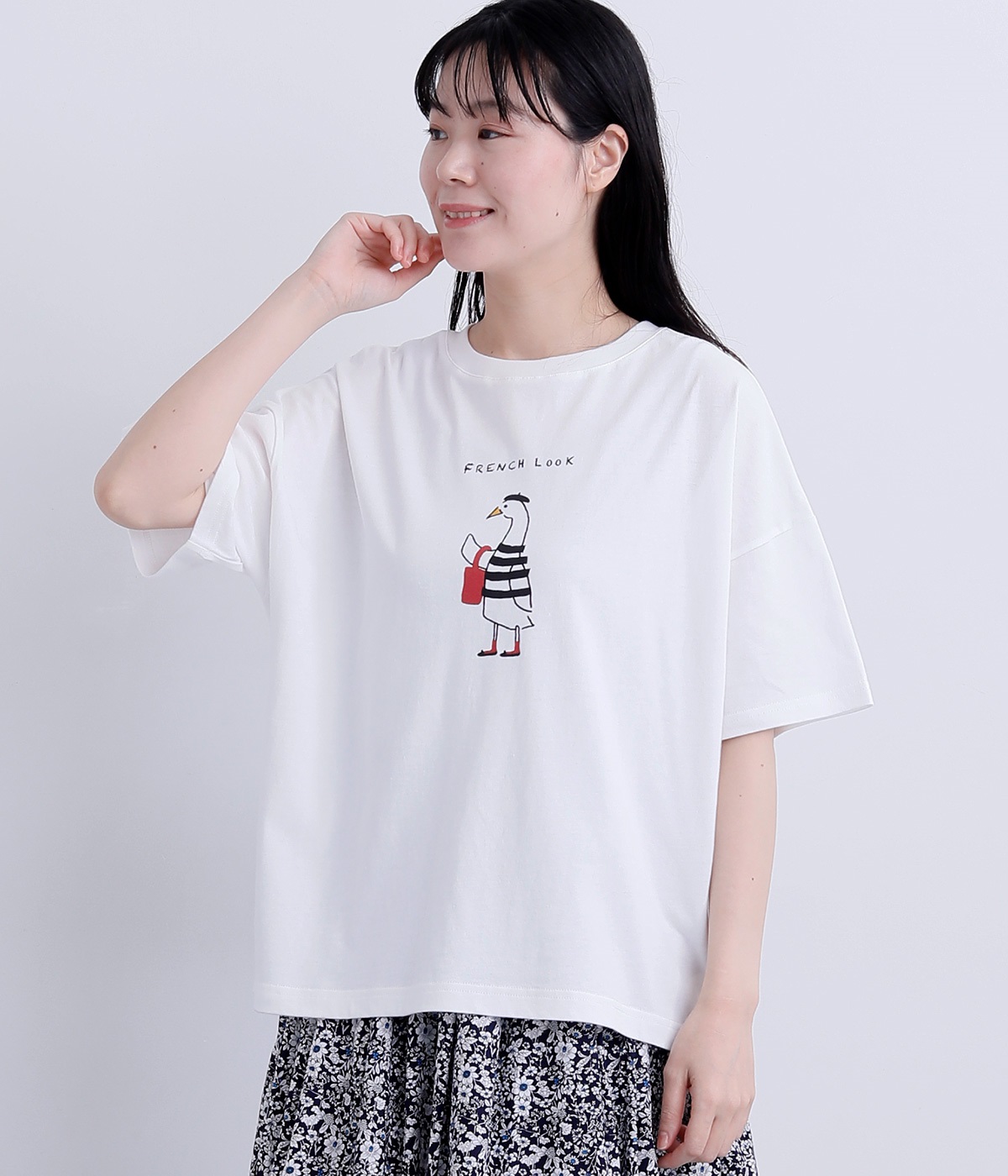 コットンパリっ娘ワイドTee(オフ-ONESIZE)