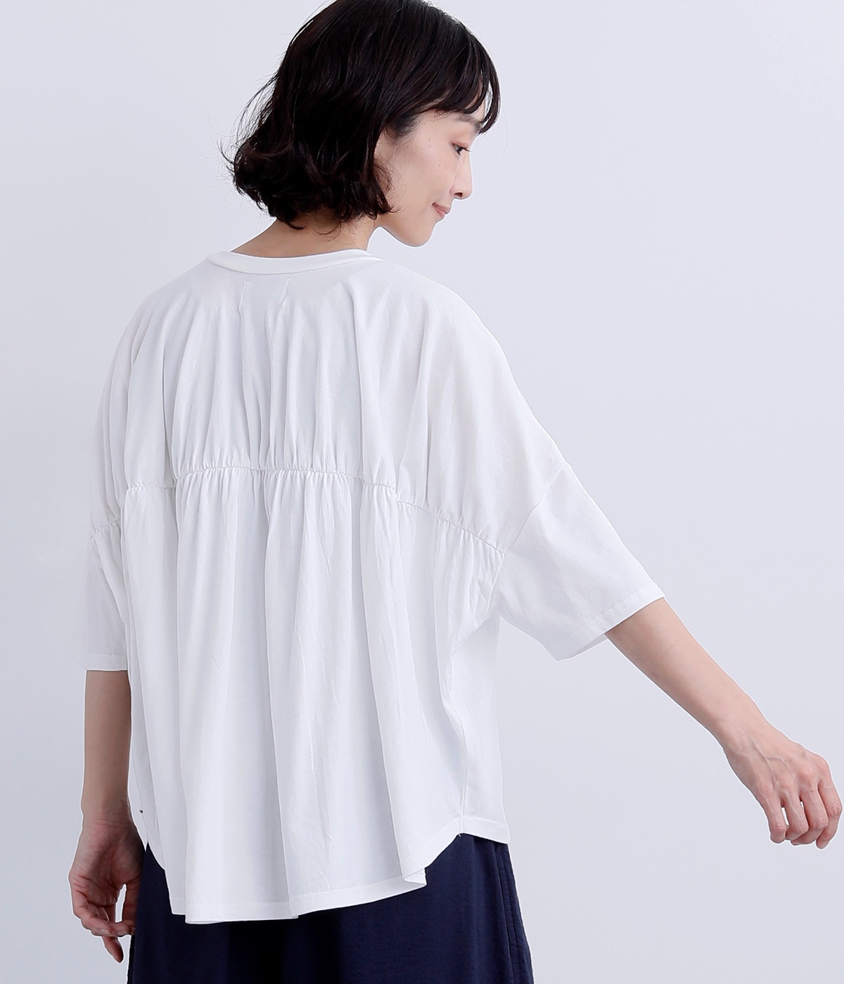 コットンバックギャザーTee(オフ-ONESIZE)