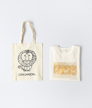 LISA　LARSONコラボ　ライオンフォトTシャツ(キナリ-ONESIZE)