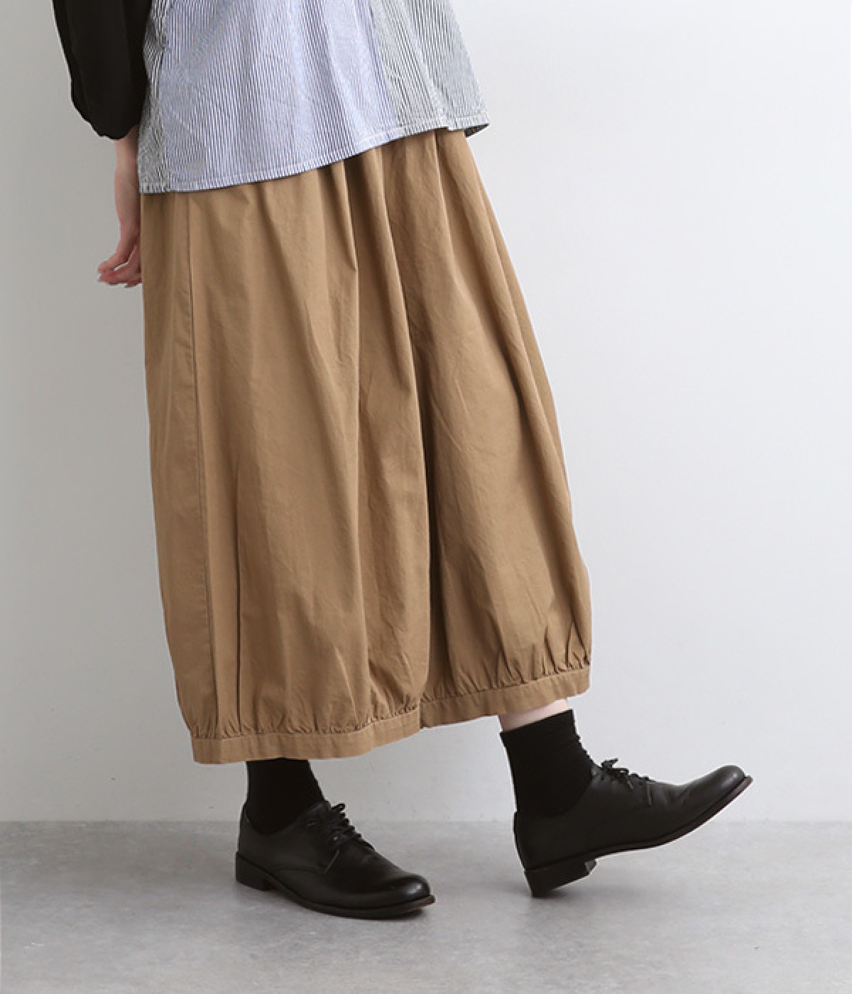 コットン ナチュラルバルーンパンツ(ベージュ-ONESIZE)