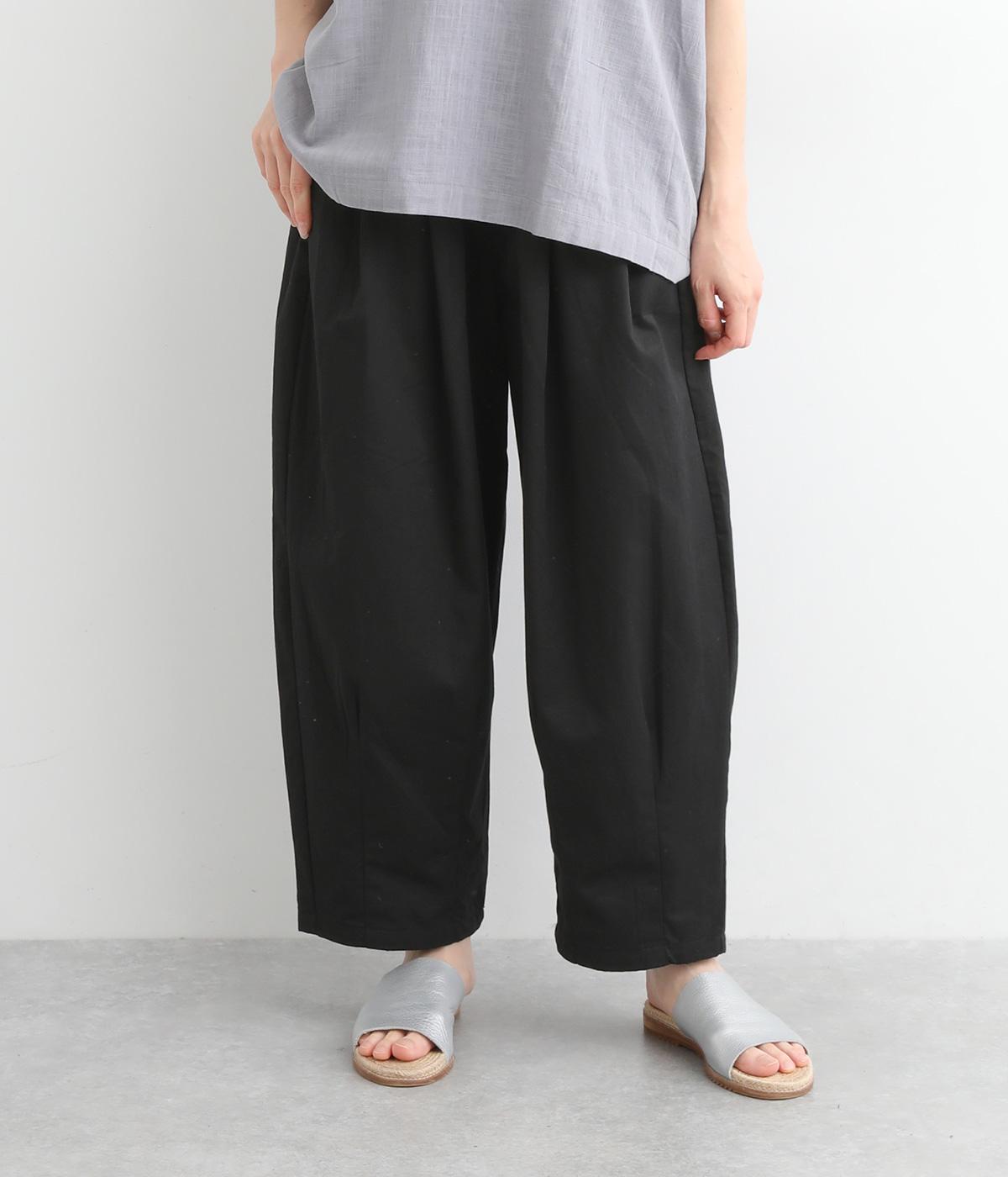 すっきりダンプゆるタックパンツ(ブラック-ONESIZE)