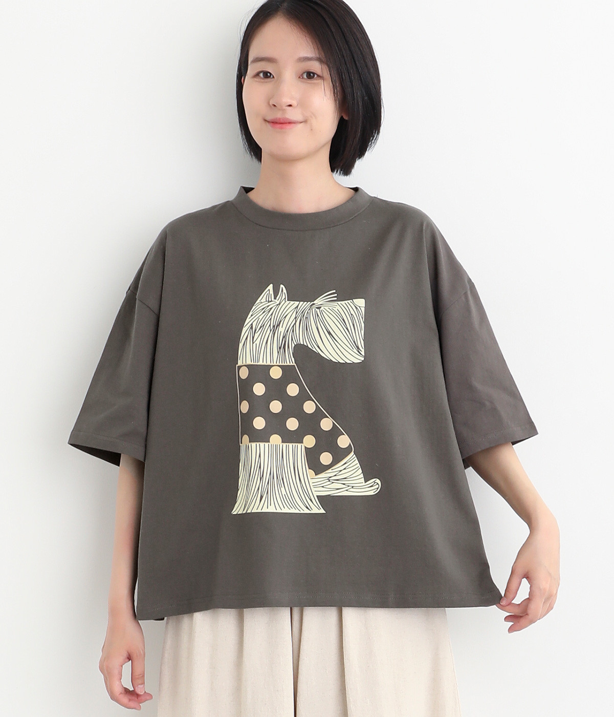 公園に行くDOGTシャツ(チャコール-ONESIZE)
