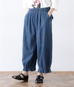 フリルデニムゆるパンツ