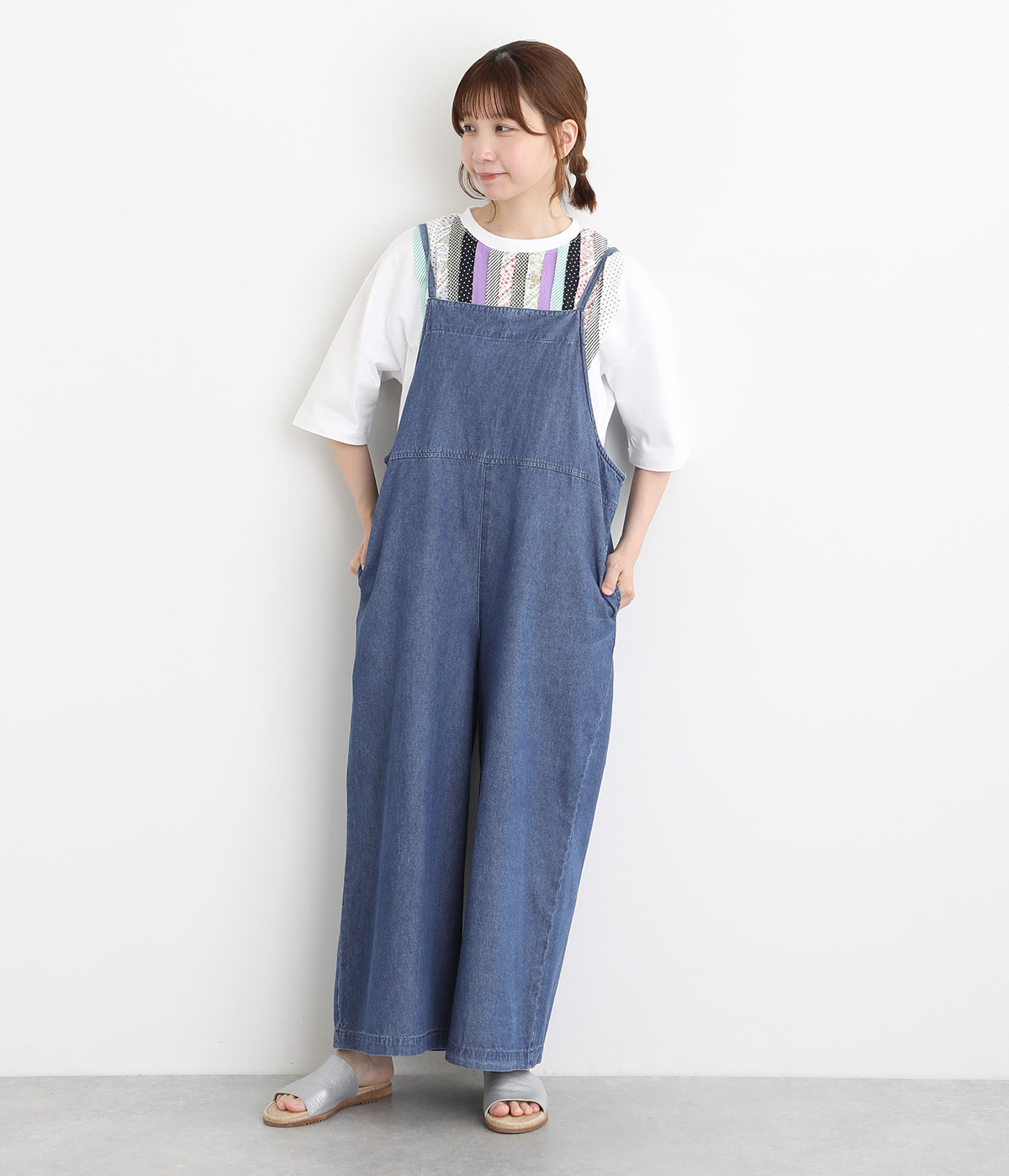 6ozデニム サロペット(ブルー-ONESIZE)