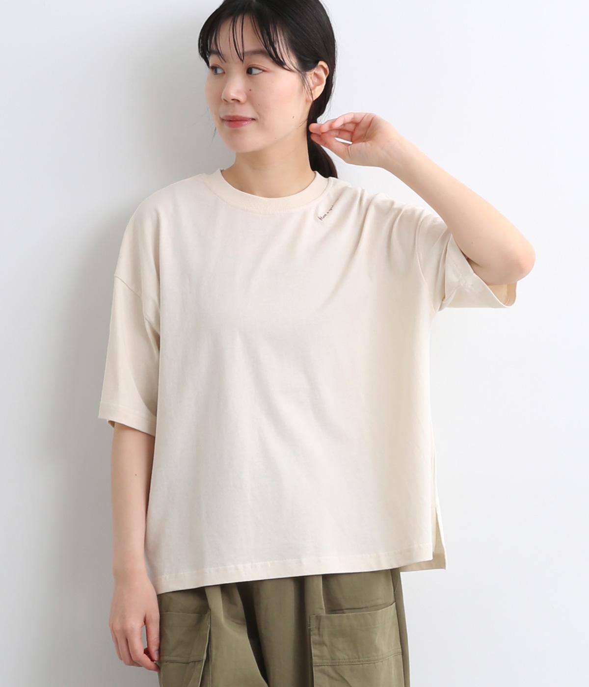 【接触冷感】コットン天竺メッセージ飛び柄前後プリントTシャツ(キナリ-ONESIZE)