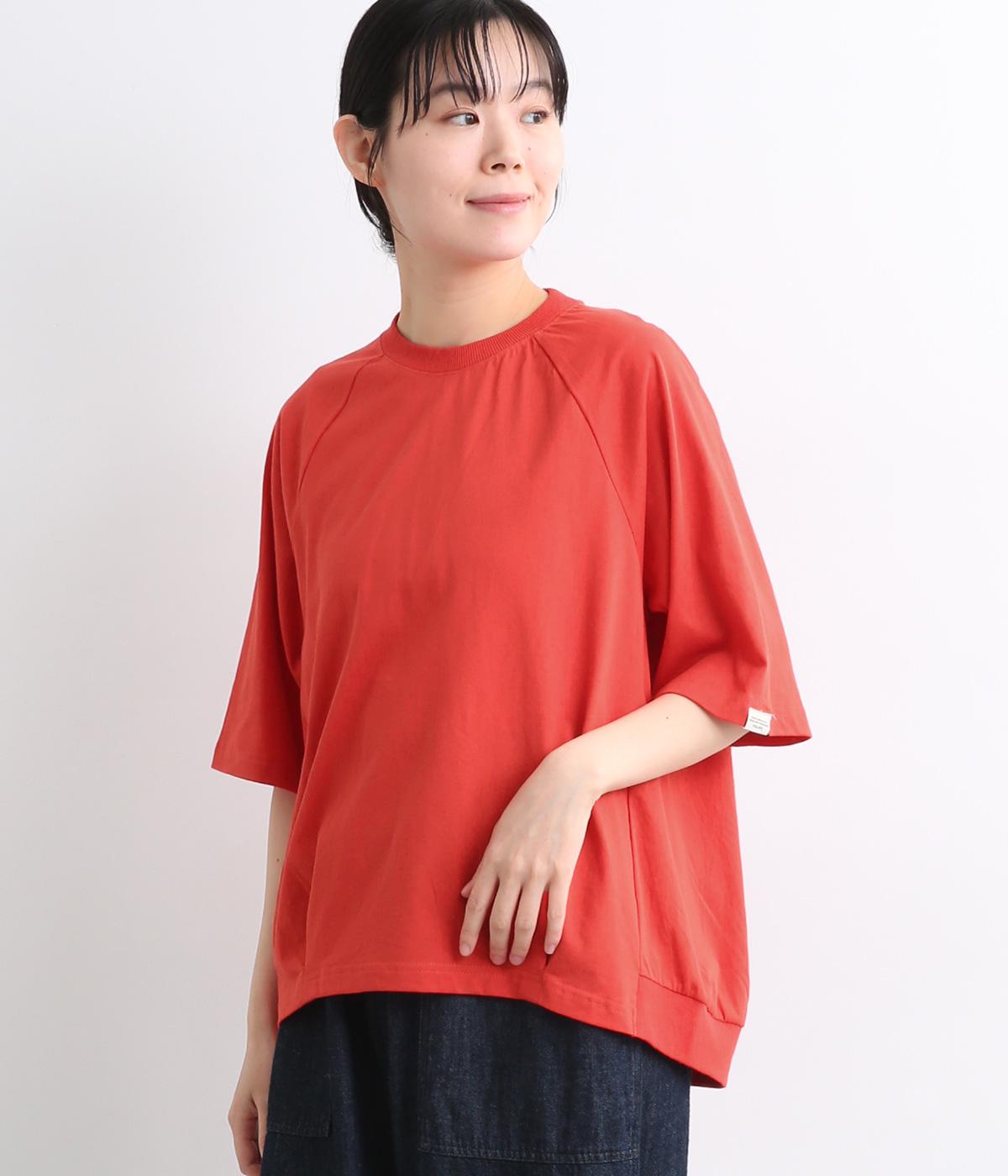 【接触冷感】コットン天竺コクーンTシャツ(オレンジ-ONESIZE)
