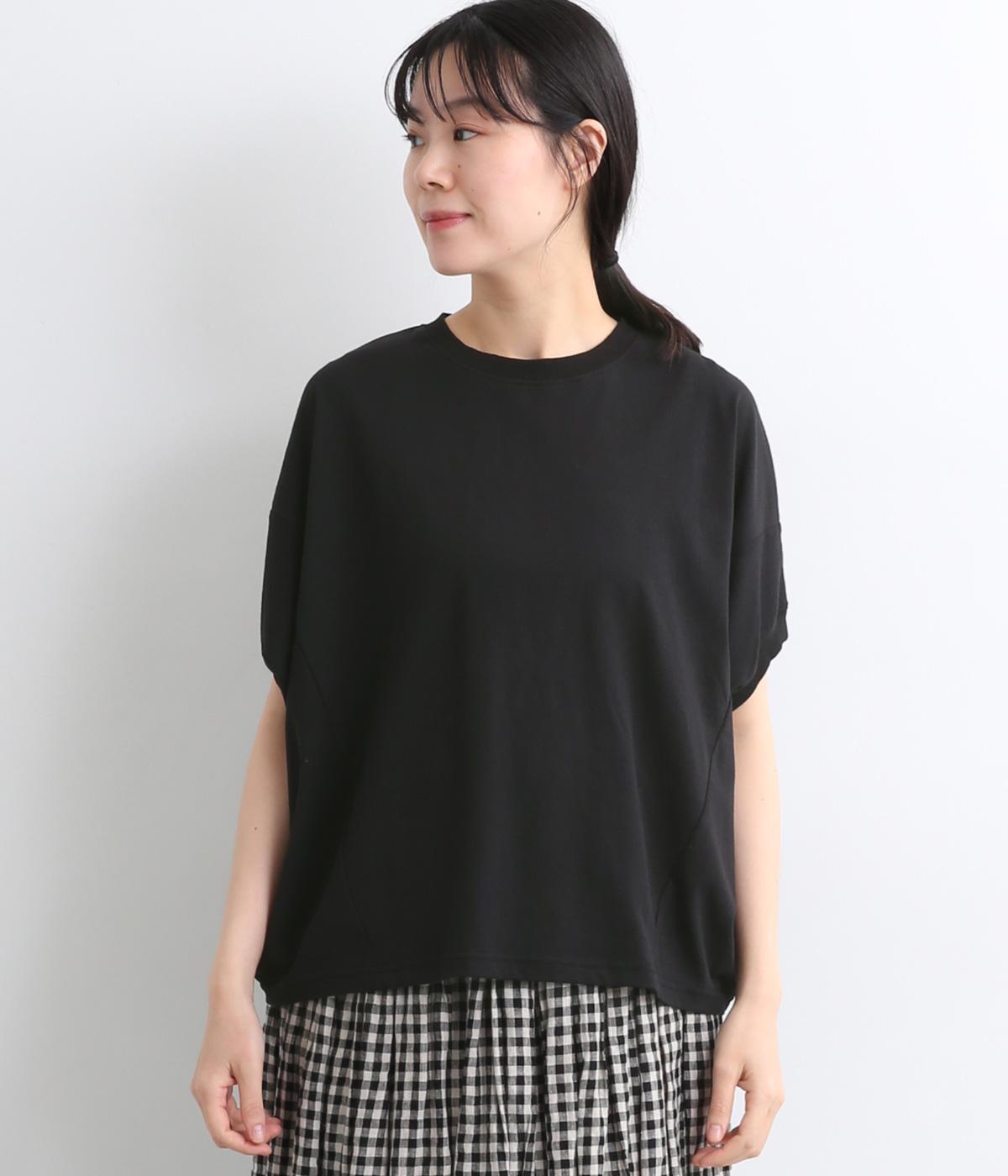 【接触冷感】コットン天竺バンザイTシャツ(ブラック-ONESIZE)