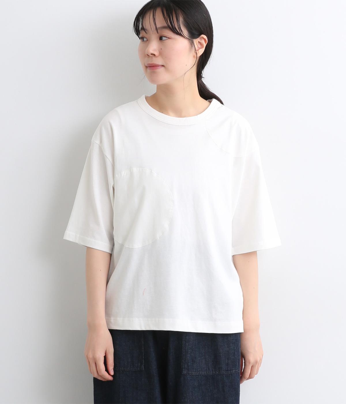 【接触冷感】コットン天竺サークルパッチワークTシャツ(オフ-ONESIZE)