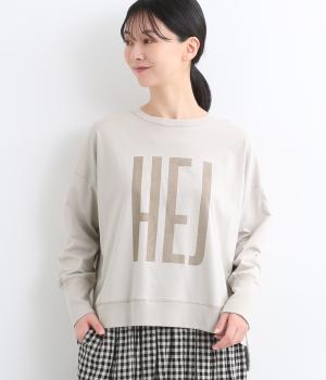 UV天竺ビックロゴプリントTシャツ(グレージュ-F)