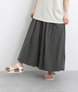 リンクルコットンボイル二枚仕立てバルーンパンツ
