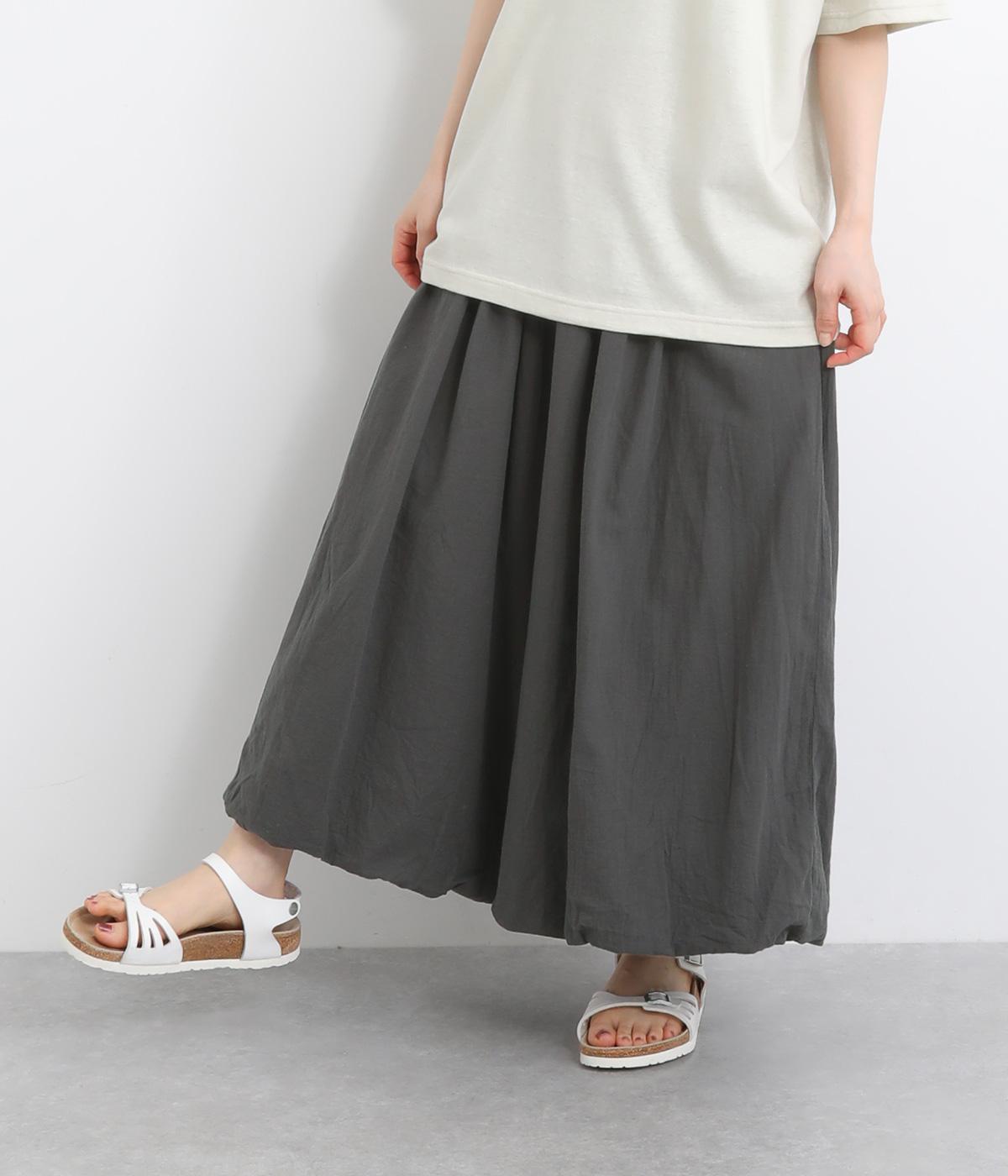 リンクルコットンボイル二枚仕立てバルーンパンツ(スミ-ONESIZE)