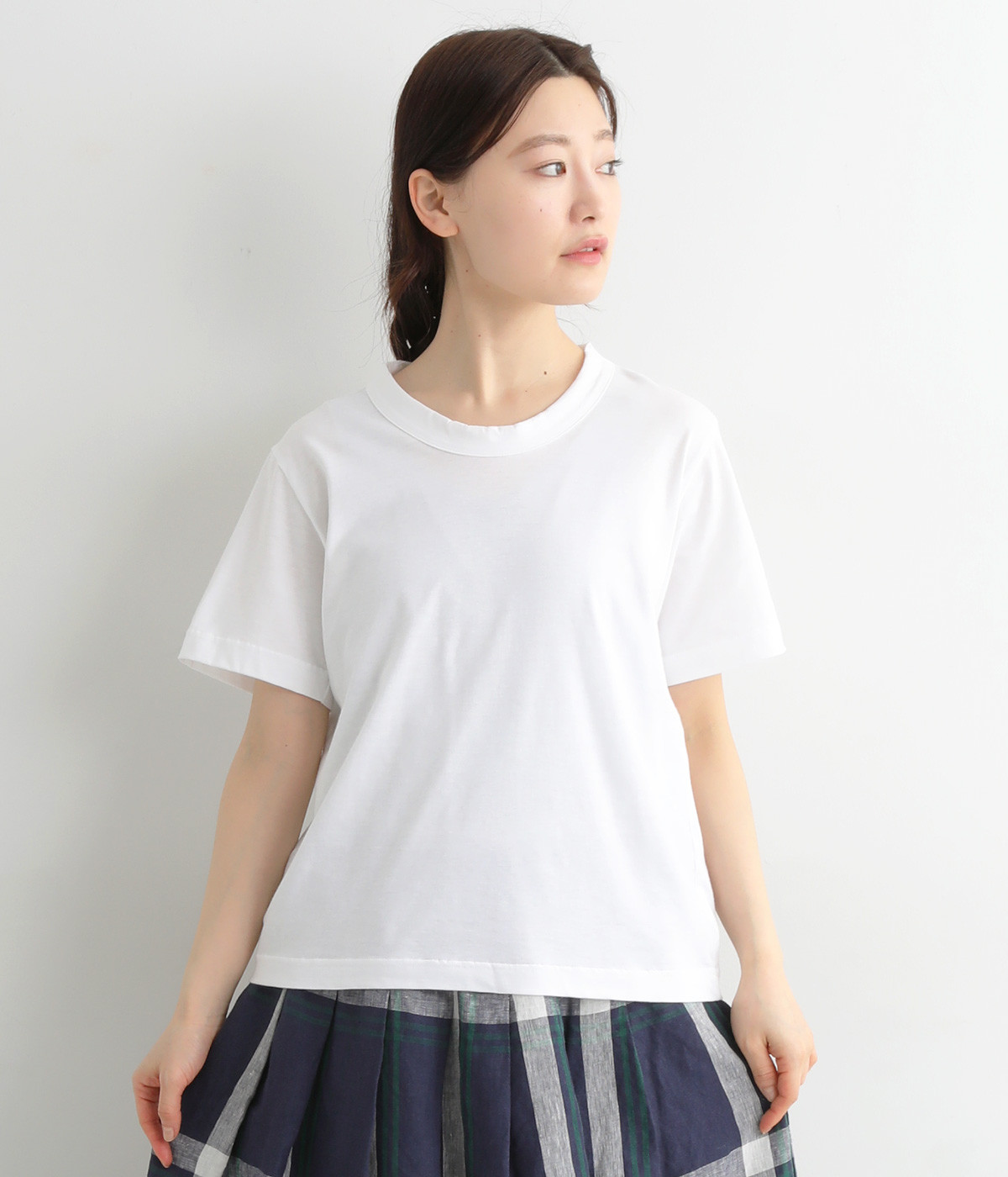 天竺太バインダー丸首Tシャツ(ホワイト-ONESIZE)