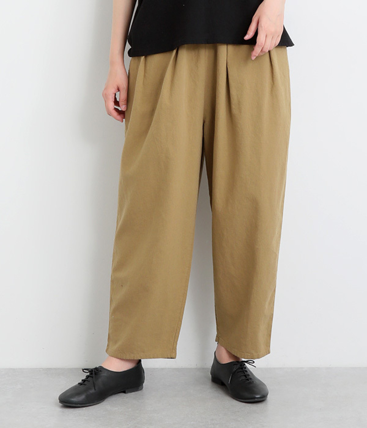 一部別注｜コットンリネンタックコクーンパンツ(キャメル-ONESIZE)
