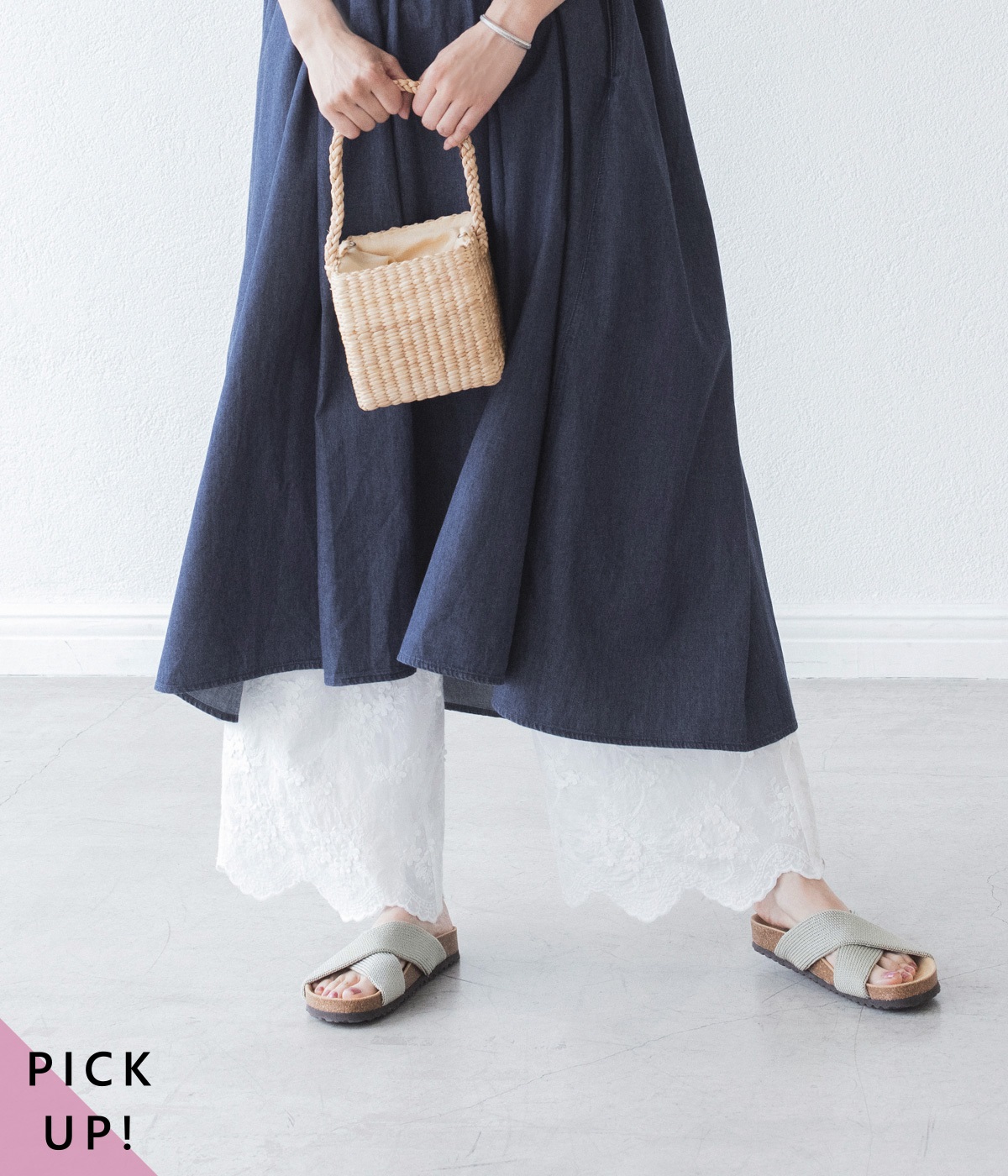 別注｜立体フラワー刺繍パンツ(オフホワイト-ONESIZE)