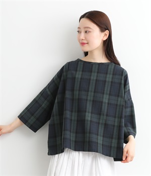 コットンワイドプルオーバー(ブラックウォッチ-L)