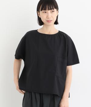 コットンダンプバイオウォッシュ加工ポケット付プルオーバー(クロ-L)