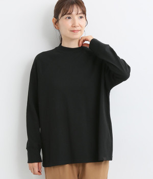 ラグランロングTシャツ(ブラック-ONESIZE)