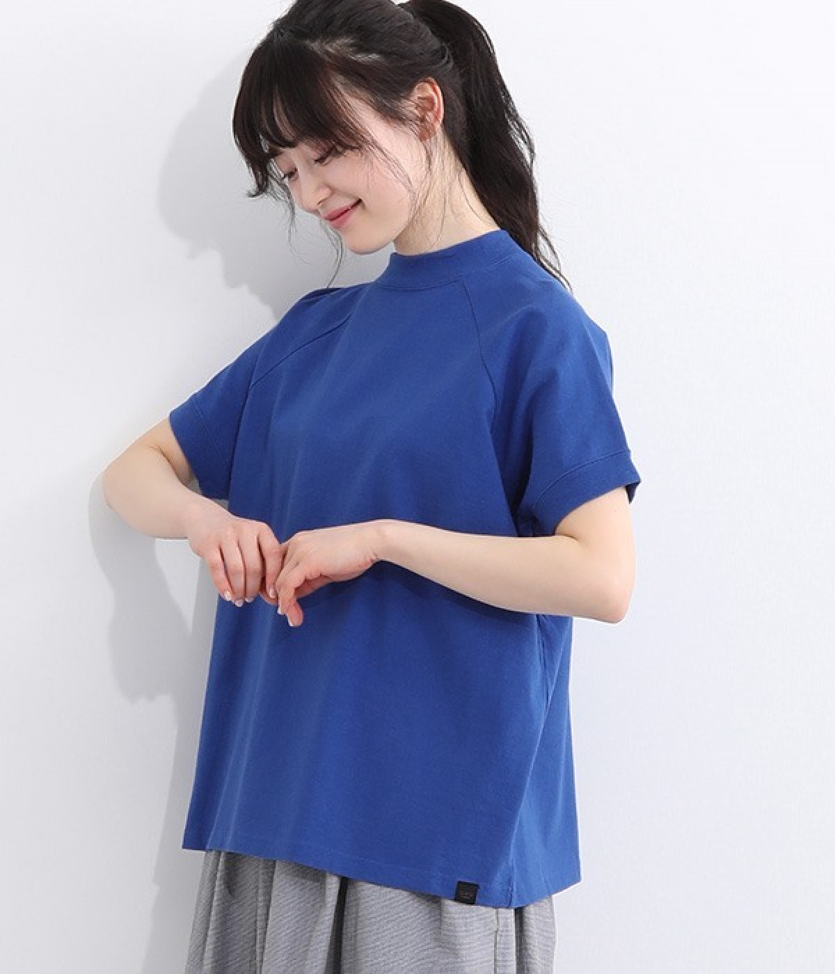 天竺　ラグランTシャツ(ロイヤルブルー-ONESIZE)
