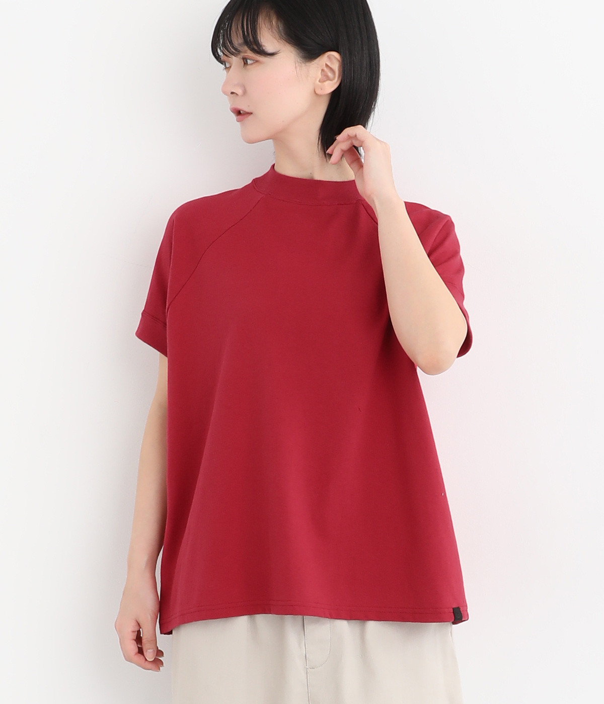 天竺　ラグランTシャツ(レッド-ONESIZE)