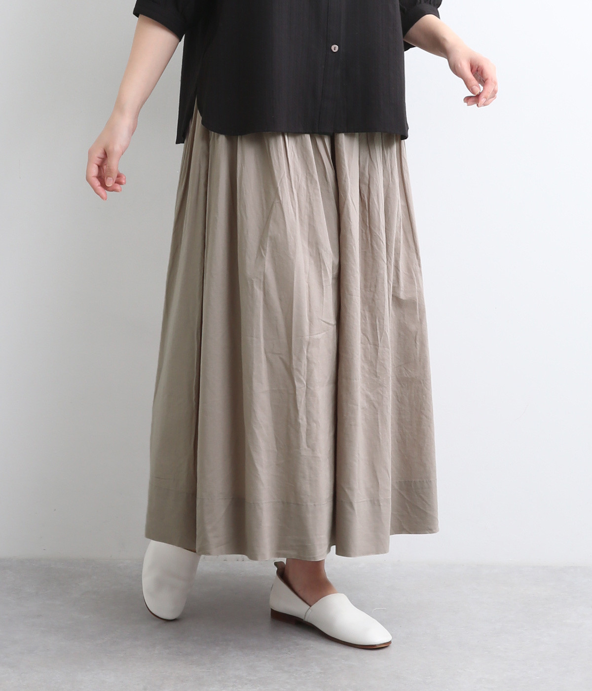 コットンローン リバーシブルスカート(グレー-ONESIZE)