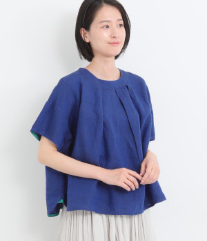 フレンチリネン　シャンブレーブラウス