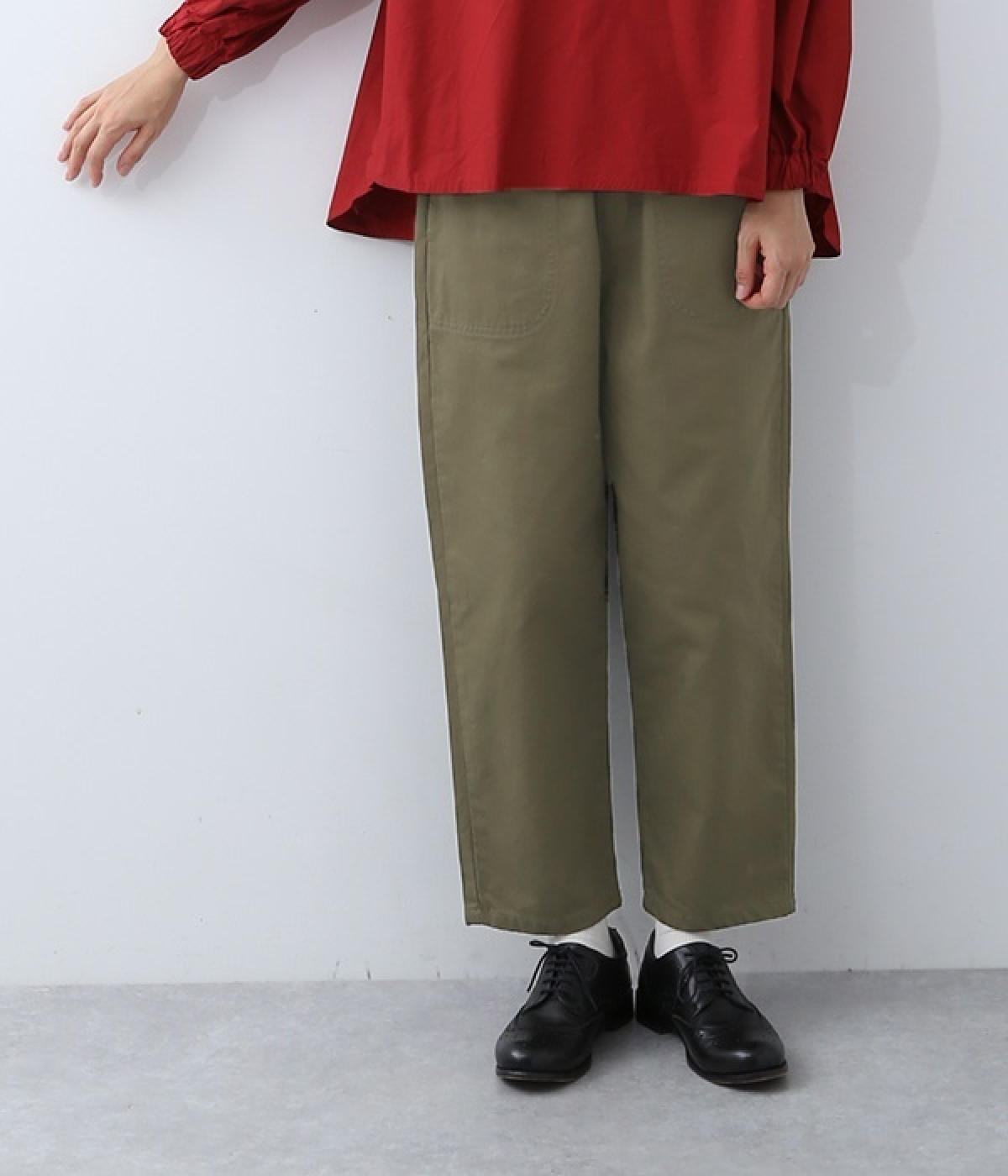 ヴィンテージフレンチドリルパンツ(カーキ-ONESIZE)