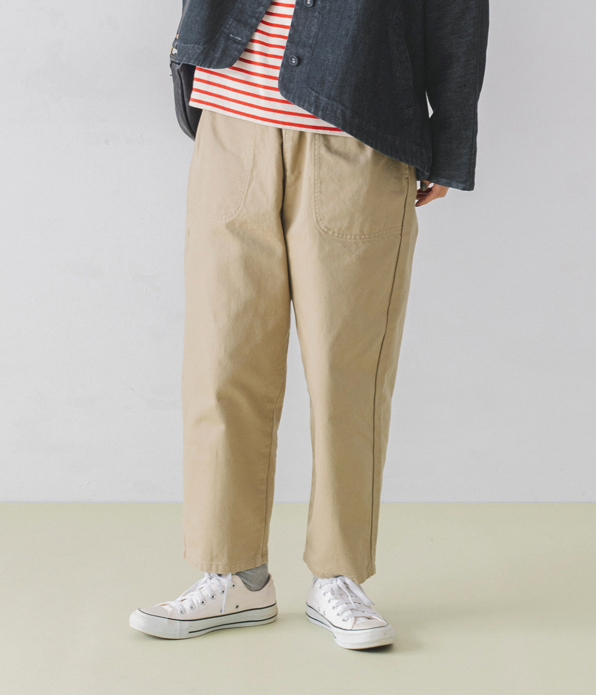 ヴィンテージフレンチドリルパンツ(ベージュ-ONESIZE)