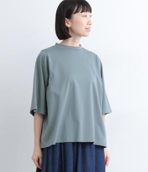 コットンコンパクトスムースワイドスリーブプルオーバー(サックス-ONESIZE)