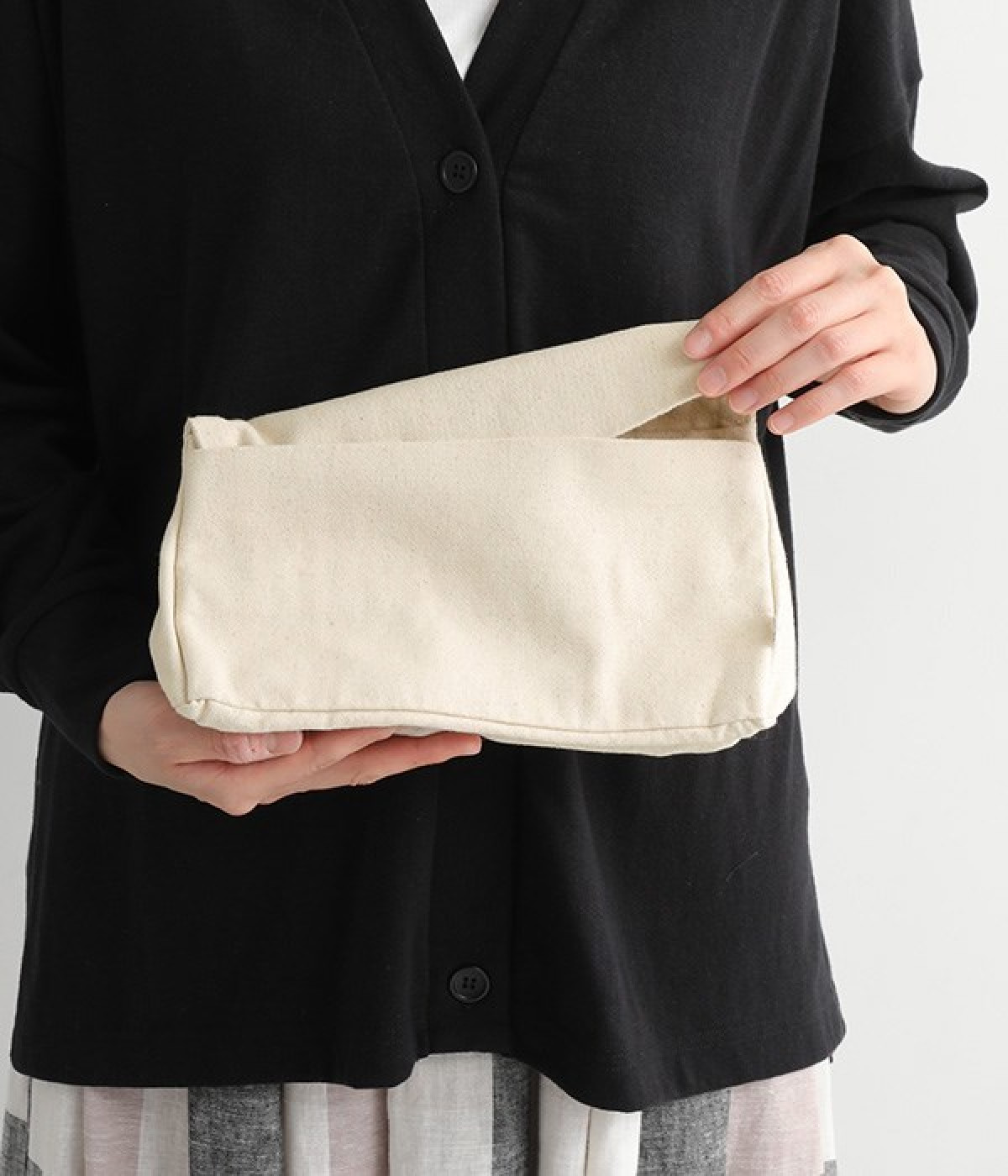 キャンバス　トライアングルポーチ　ラージ(ナチュラル-ONESIZE)