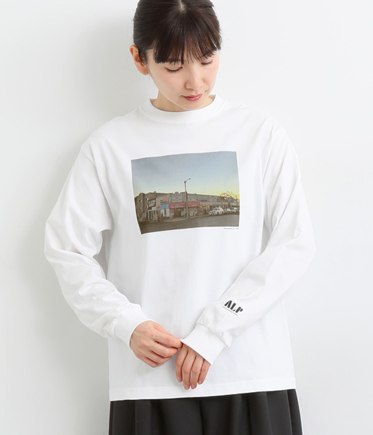 フォトロングスリーブTシャツ　ALP02(ホワイト-ONESIZE)