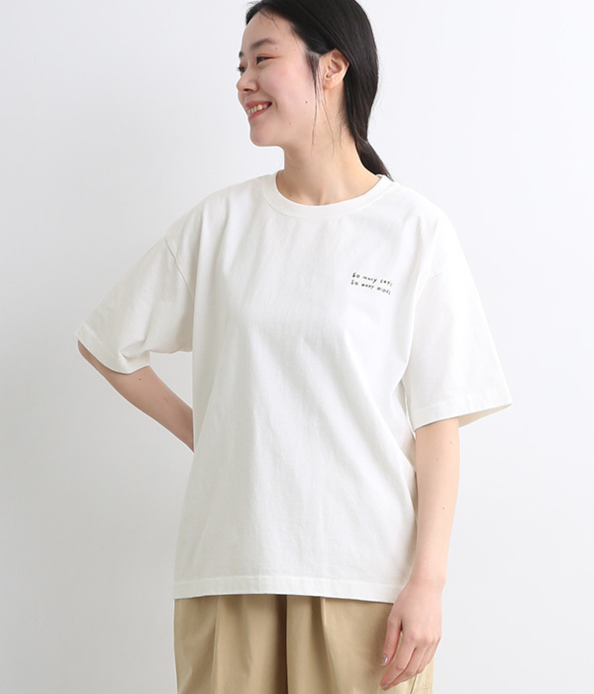 【maboさんコラボ】プリントTシャツ　mofumofu(オフ×ブラック-ONESIZE)