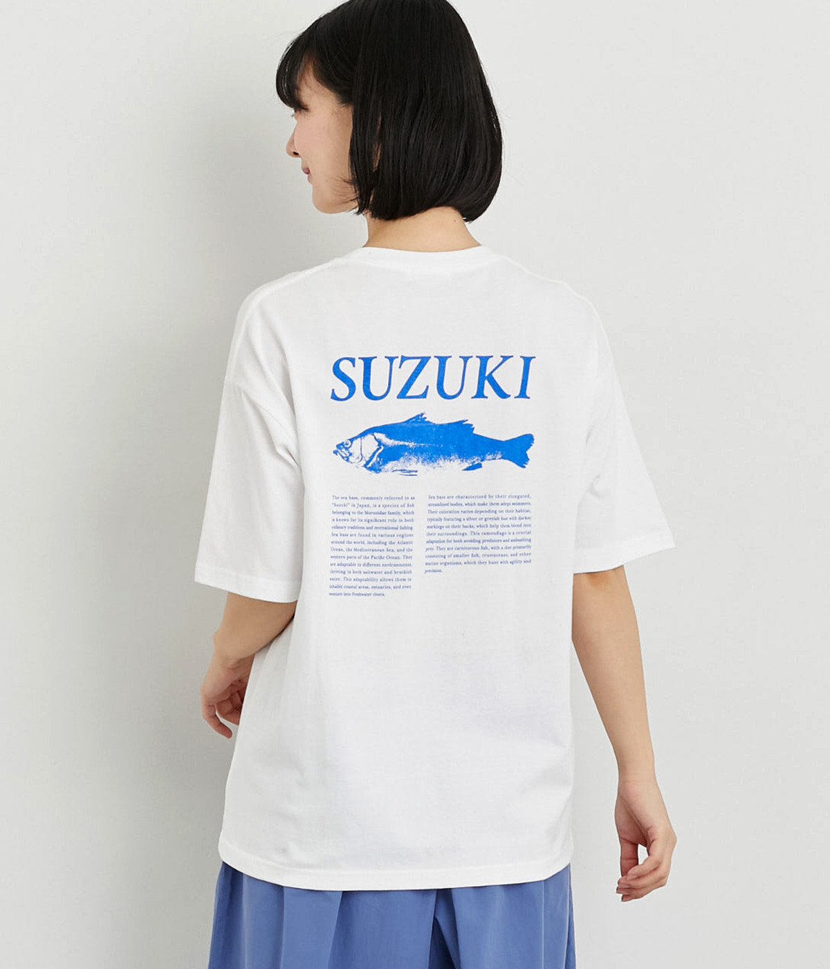 ビッグシルエット　SUZUKI　Tシャツ(ホワイト-ONESIZE)
