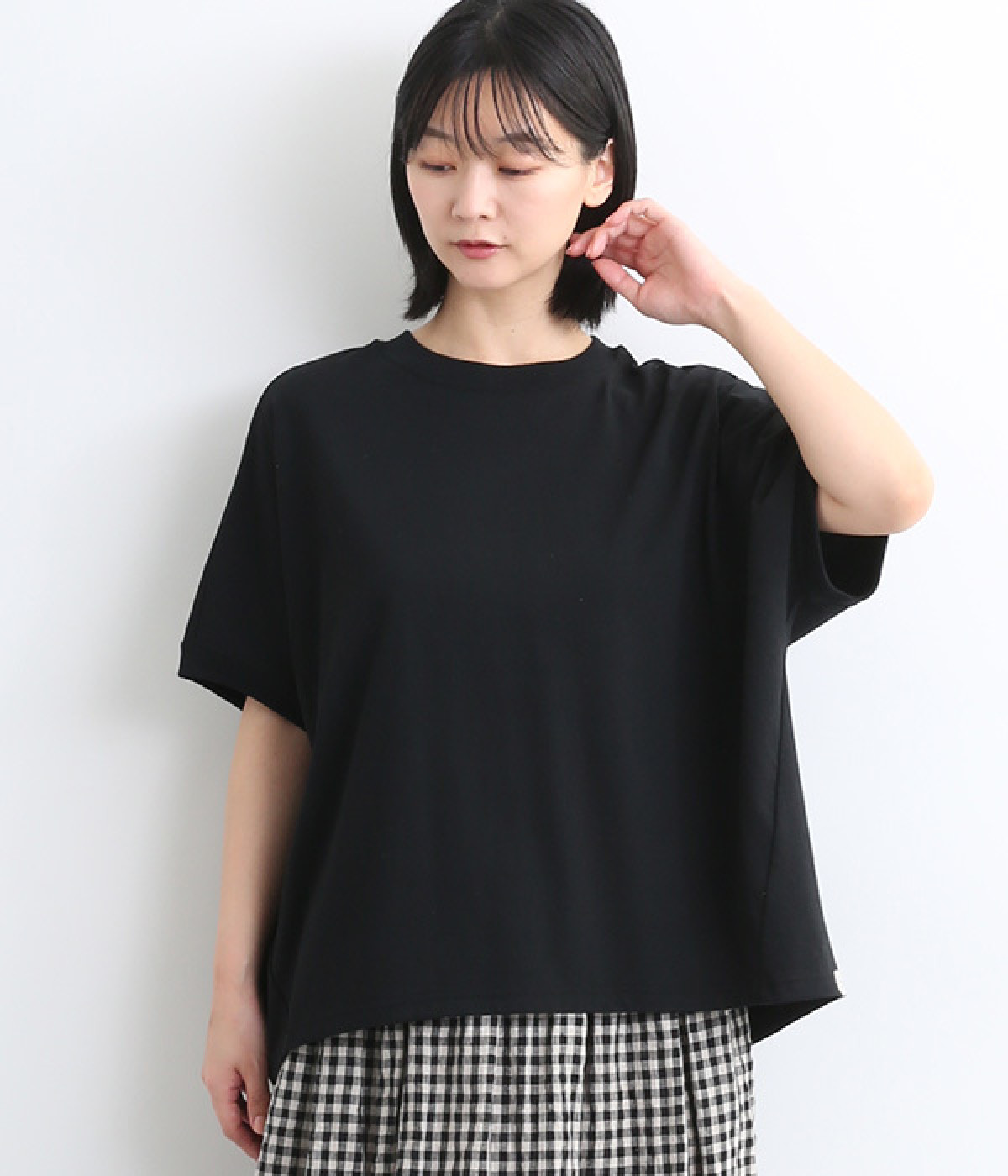 ヴィンテージ天竺　ココンTシャツ(ブラック-ONESIZE)