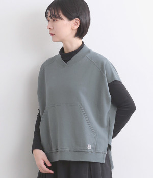 ヴィンテージ裏毛　プルオーバージレ(スティールブルー-ONESIZE)
