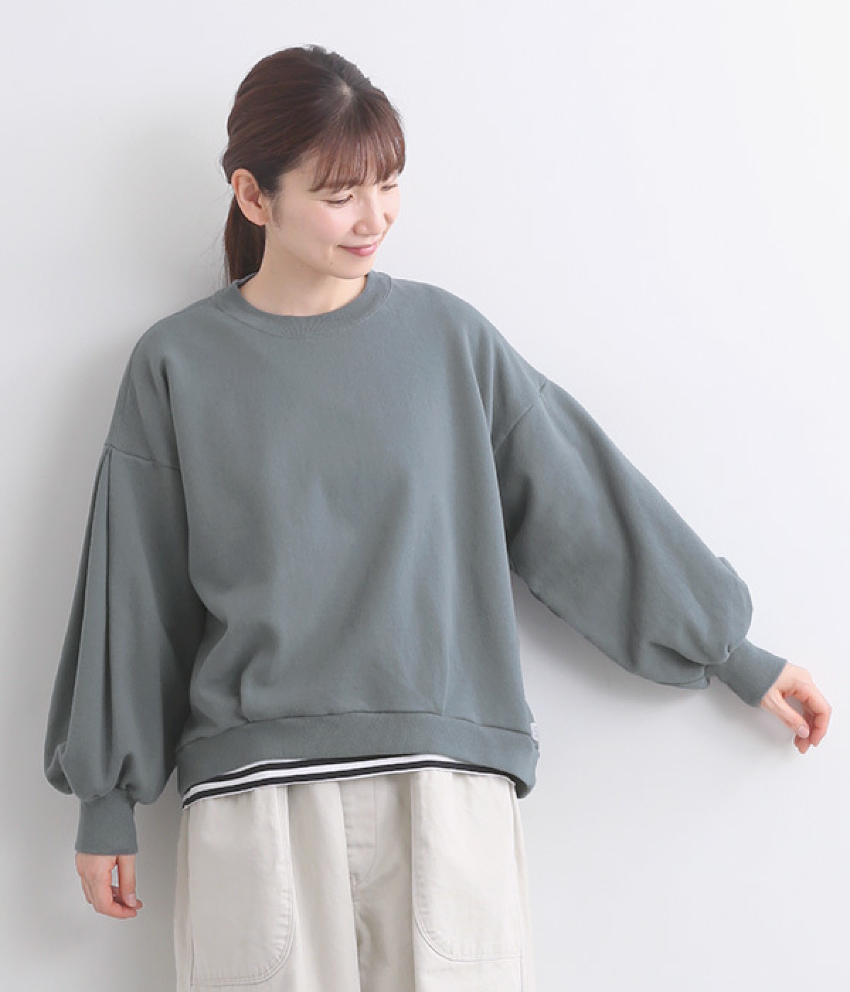 ヴィンテージ裏毛　モンシェットトレーナー(スティールブルー-ONESIZE)