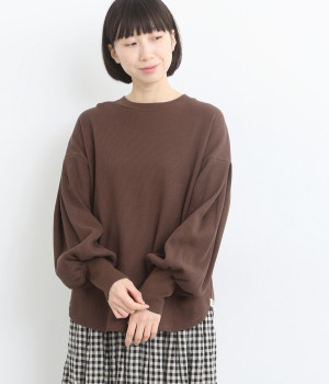 度詰ワッフル　モンシェットロングTシャツ(ブラウン-ONESIZE)