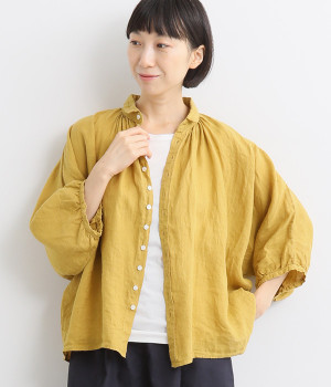 リネンキャンバスグランシャツ(クロームイエロー-ONESIZE)