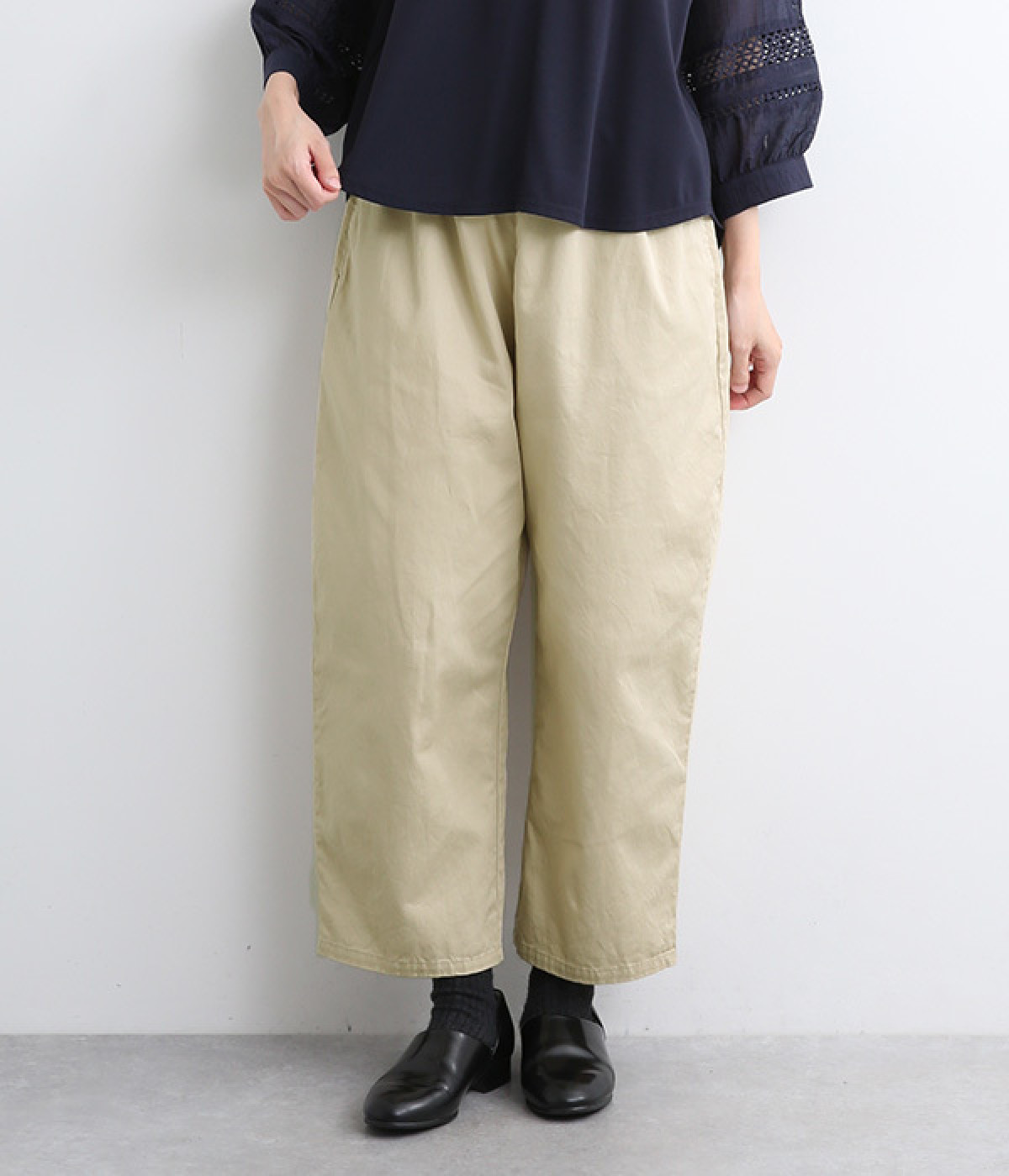 コットン エッグパンツ(ベージュ-ONESIZE)