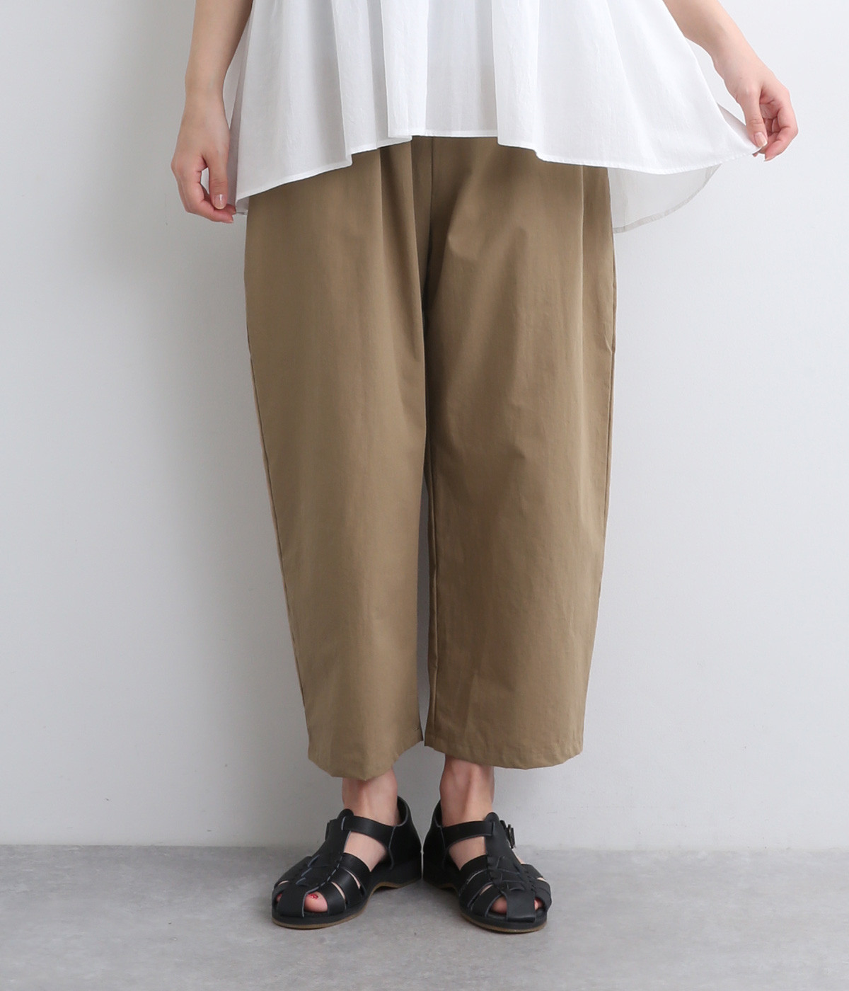 【made in japan】コットン エッグパンツ(ベージュ-ONESIZE)